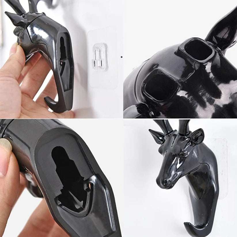 Stylish Deer Head Hook – No-Drill Wall & Door Hanger