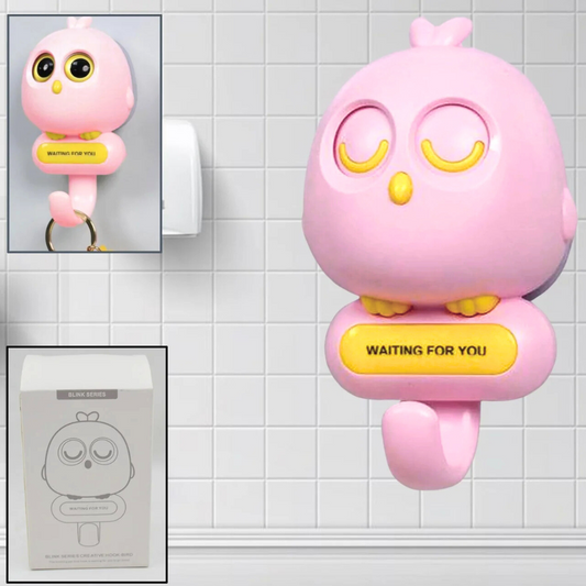 Cute Owl Wall Hook | Automatic Blinking Eyes | Self-Adhesive & Multi-Purpose Organizer